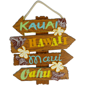 Sign Hawaiian Islands Wood - Polynesian Cultural Center