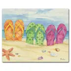 "Toes in the Sand" Tempered Glass Cutting Board- 10"x8"