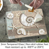 Linen Shells Tempered Glass Cutting Board - 10"x8" - Polynesian Cultural Center