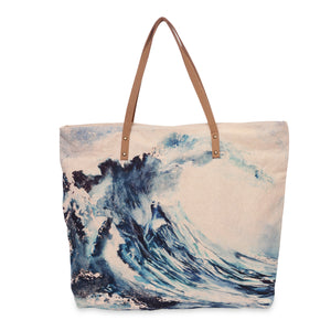 Cotton Curls "Great Wave" Canvas Tote Bag