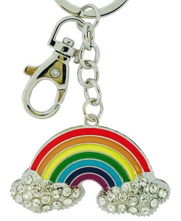 Kubla Crafts Bejeweled Rainbow Enameled Keychain