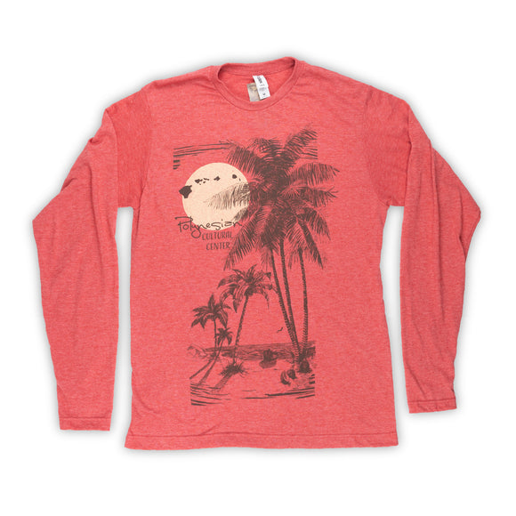 LS Tee-Sunrise to Sunset-Heather Red 2X - Polynesian Cultural Center