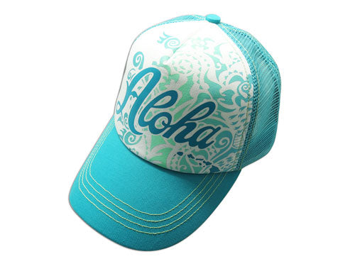 Aqua Aloha Adjustable Snapback Ball-style Cap