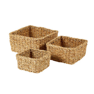Sea Grass Square Basket Set, 3-Piece
