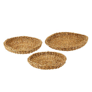 Sea Grass Round Tray Set, 3-piece