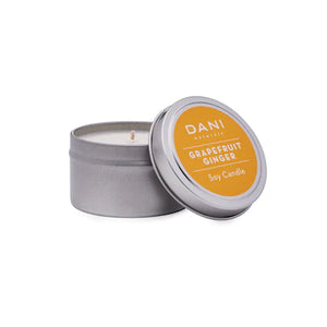 Dani Naturals "Grapefruit Ginger" Scented Soy Candle Tin- 6oz