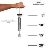 Woodstock Chimes "Crystal Meditation" Black Wind Chime Size Guide