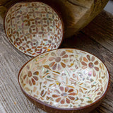 "Mosaic Seeds" Mother of Pearl Coconut Bowl