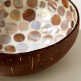 "Mosaic Seeds" Mother of Pearl Coconut Bowl