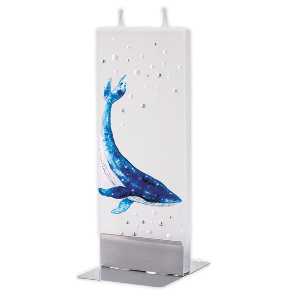 Unscented Flat Candle with Hand-painted Humpback Whale