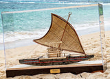 Fijian Drua Twin Hull Scale Model with Display Platform