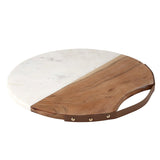 Round Acacia Wood & Marble Cheese Board