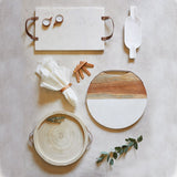Round Acacia Wood & Marble Cheese Board with other items