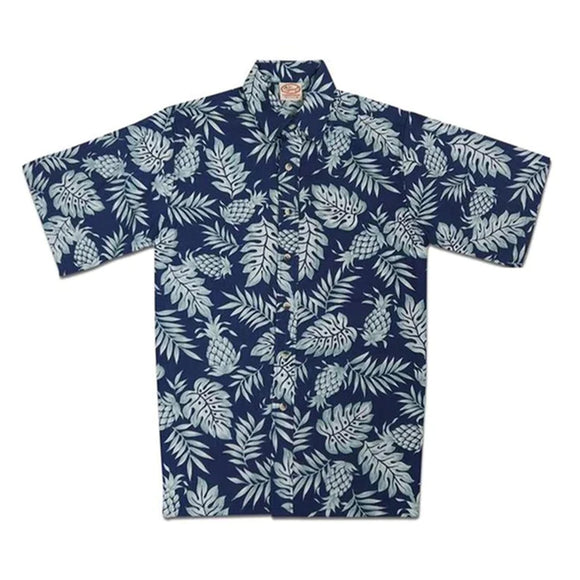 Go Barefoot Pineapple Pareau Men's Authentic Hawaiian Shirt - Polynesian Cultural Center