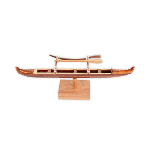 Hawaiian Racing Canoe Model - Koa Wood 9" - Polynesian Cultural Center