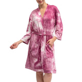 Hello Mello Polyester/Spandex Women's Hand-Dyed Robe - Orchid