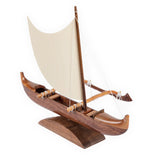 Hawaiian Fishing Sail Canoe Model - Koa Wood 9" - Polynesian Cultural Center
