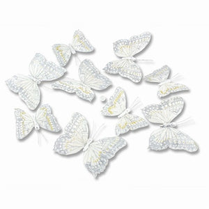 Butterfly Garland Glitter White/Silver 5.5'' - Polynesian Cultural Center