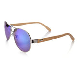 Mad Man Aviator-style Sunglasses with Bamboo Arms 