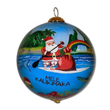 Santa and Friends Surfing Christmas Ornament