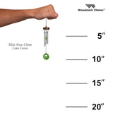 Woodstock Chimes "Lime Green Stone" Mini Wind Chime Size Guide