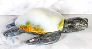 Large turtle carved and polished from marble