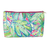 Mary Square Tropical Print Travel Pouch- Green