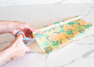 Meli Beeswax Food Storage Wraps Roll- Reef Design Print Cutting to Size