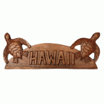 Hand Carved Wooden Honu Sign - "Hawaii" Size: 16" - Polynesian Cultural Center