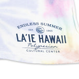 Marina Tie Dye Shorts with Polynesian Cultural Center Endless Summer imprint.