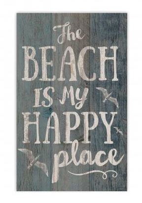 Wood “The Beach Is My Happy Place” Plank Sign