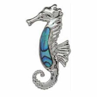 Ariki Paua & Palladium Plate Seahorse Pendant | The Hawaii Store