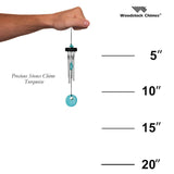 Woodstock Chimes "Precious Turquoise Stone" Wind Chime  Size Guide