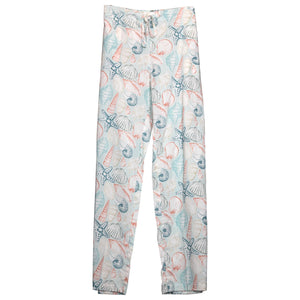 Mahogany "Sea Shells" Cotton Pajama Pants in a Bag