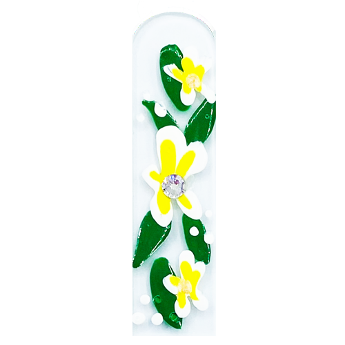 Plumeria Crystal Glass Nail File- Never Wears Out