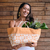 "Rise Beyond The Reef" Bua Block Tote Bag with Model