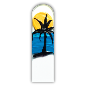 Palm Tree  Sunset Crystal Glass Nail File- Never Wears Out 