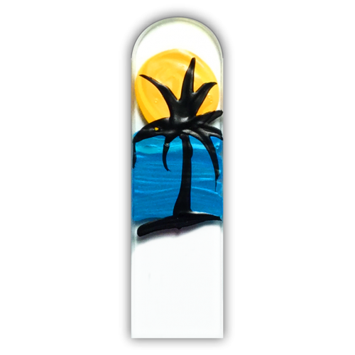 Palm Tree  Sunset Crystal Glass Nail File- Never Wears Out 