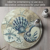 "Tide Pool Shell" Tempered Glass Lazy Susan