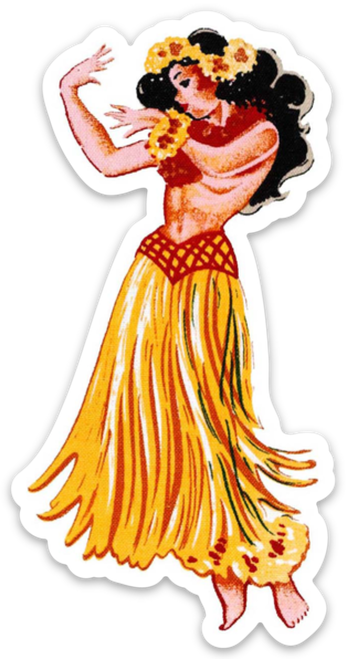 Sticker Hula Girl Vintage - Polynesian Cultural Center