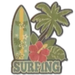 Die-cut Surfing Bamboo Sticker