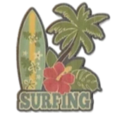 Die-cut Surfing Bamboo Sticker