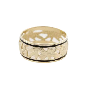 14K Gold Flowers of Hawaii Ring 8mm - Polynesian Cultural Center
