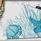 "Coral Life" Tempered Glass Cutting Board.