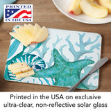 Coral Life Tempered Glass Decorative Cutting Board