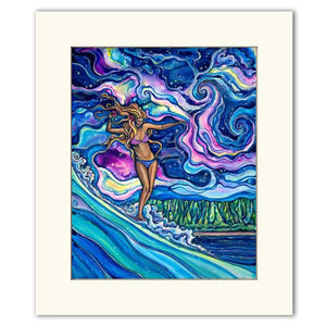 Matted Print - Cosmic Surf 11x14 - Polynesian Cultural Center