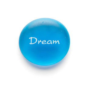 Lifeforce Glass "Dream" Message Stone- Blue