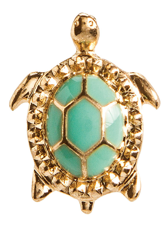 Post Gold Green Turtle Earring - The Hawaii Store