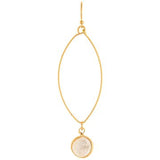 Gold White Pearl Ellipse Earring - The Hawaii Store
