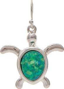 Rain Jewelry Green Opal Silver Turtle Back Silver Earrings